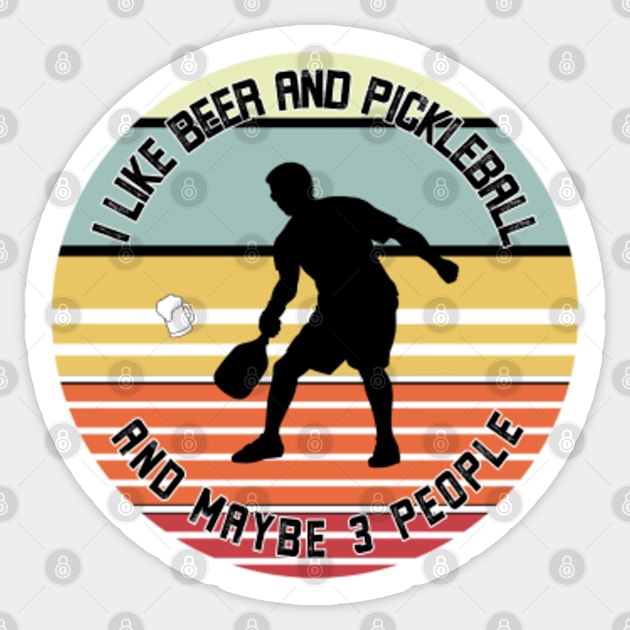 I Like Beer And Pickleball Sticker by Batrisyiaraniafitri